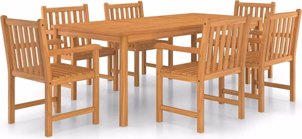Set da pranzo da giardino 7 pz 200x100 cm in legno massello di teak