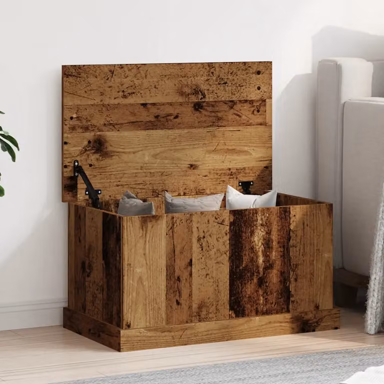 Scatola portaoggetti vidaXL in legno multistrato color marrone stile rustico L 70 cm x P 40 cm x H 38 cm