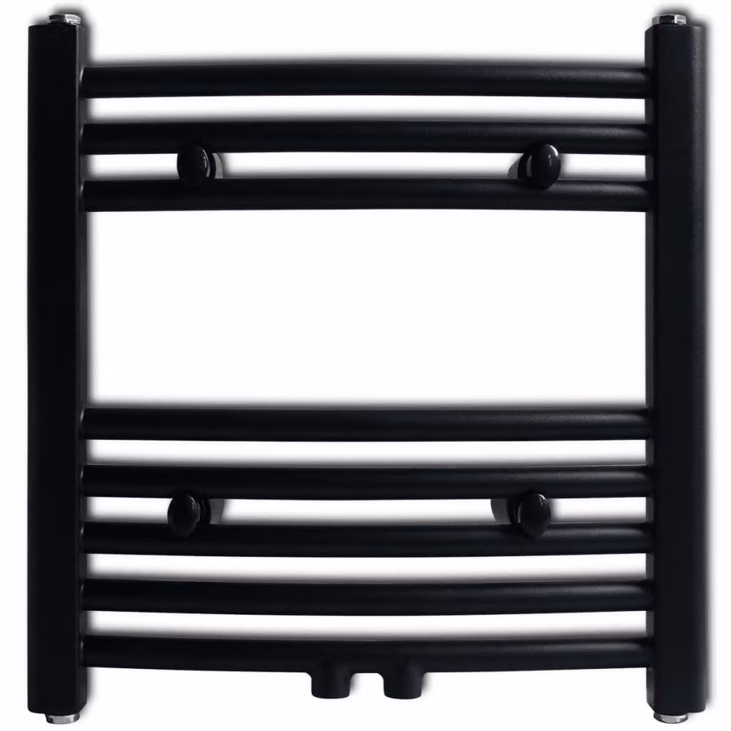 vidaXL Radiatore ad acqua calda curvo nero 480x480 mm
