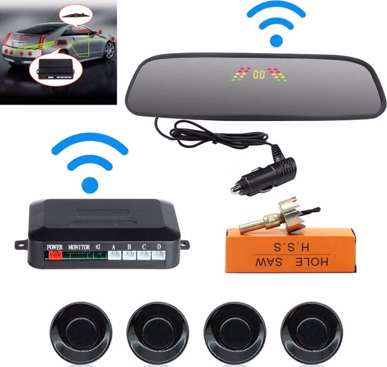 Bus reversibile parcheggio telecamera sensore senza fili posteriore vista Sennor Kit rivelatore LED Display automatico ausiliario nero sonda
