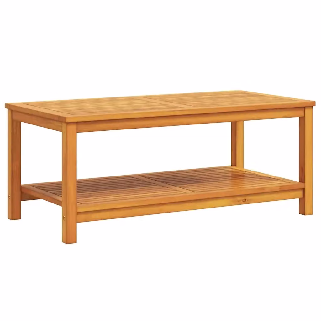 Tavolino da soggiorno moderno vidaXL in legno di acacia marrone L 70 cm x P 40 cm x H 45 cm – 2