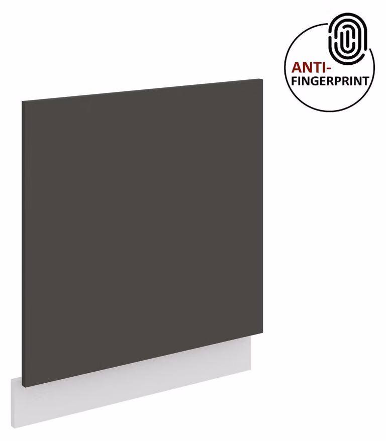 Pannello frontale per lavastoviglie da incasso da 60 cm ARIA Graphite ultra opaco + Bianco opaco, frontali di alta qualità con rivestimento anti-impronta, cucina a incasso