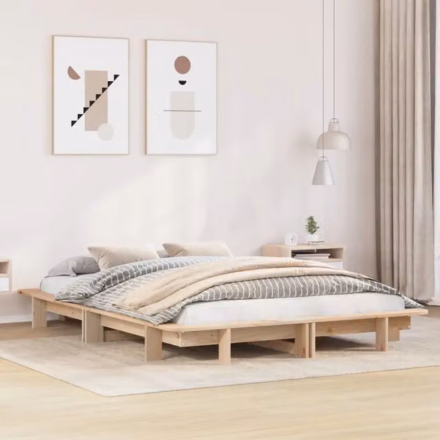 Letto senza materasso moderno in legno massello di pino vidaXL L/P/H: 120 x 200 cm – 1