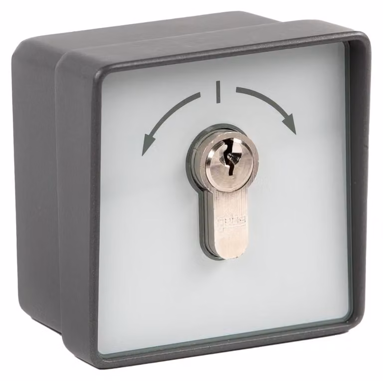 Interruttore a chiave 1-2T/1, colore grigio zinco/antracite, resistente agli schizzi d'acqua, grado di protezione IP54