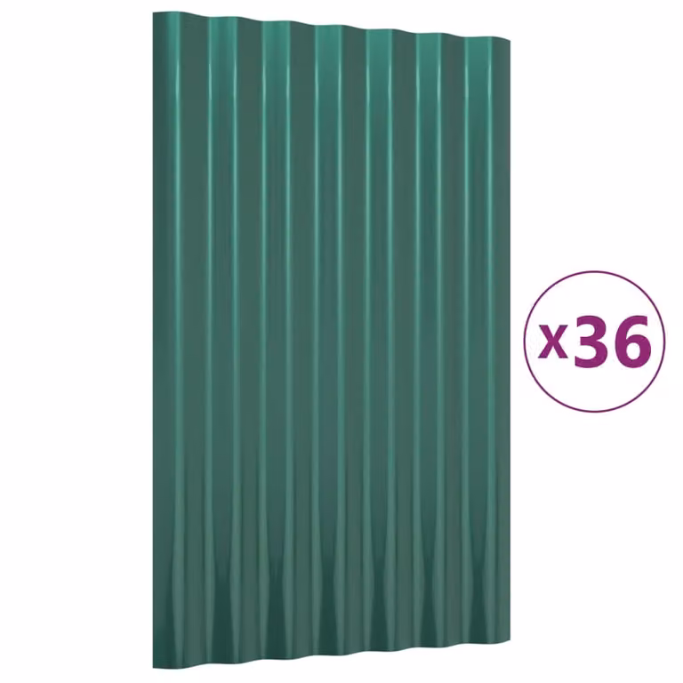 Pannelli Tetto 36pz Acciaio Zincato Verde 60x36 cm