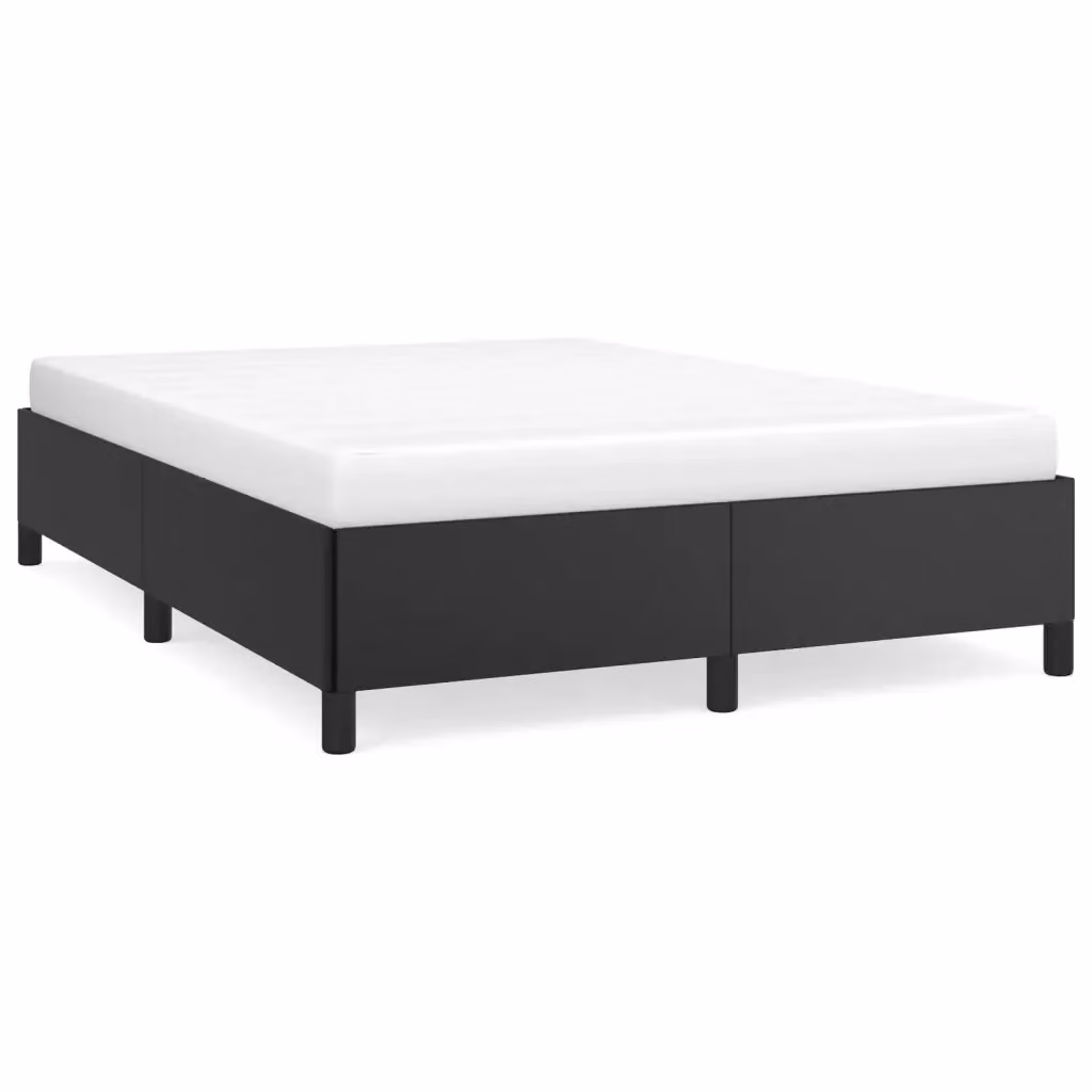 Letto con giroletto vidaXL in similpelle nera, L 140 x P 190 cm – 2