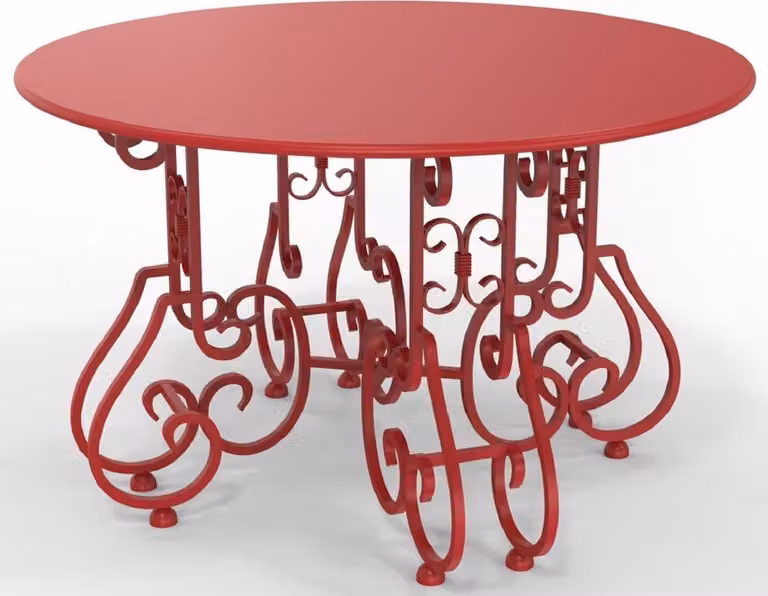 Casa Padrino Tavolo da giardino liberty Ø 120 x H. 73,5 cm - Vari colori - Tavolo rotondo in ferro battuto per giardino e patio - Mobili da giardino e patio in ferro battuto liberty