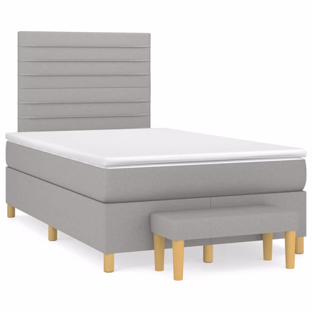 Maison Exclusive - Letto boxspring con materasso Grigio chiaro 120x190 cm Tessuto