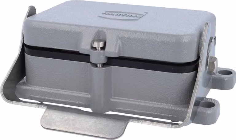 Custodia di montaggio HARTING Han 48B con 1 barra longitudinale e cappuccio protettivo in metallo - 1 pezzo