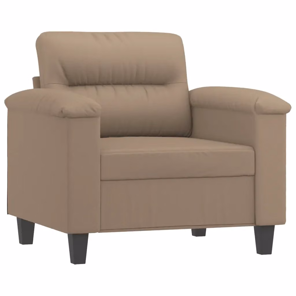 Poltrona moderna vidaXL in similpelle beige con braccioli e struttura in metallo – 2