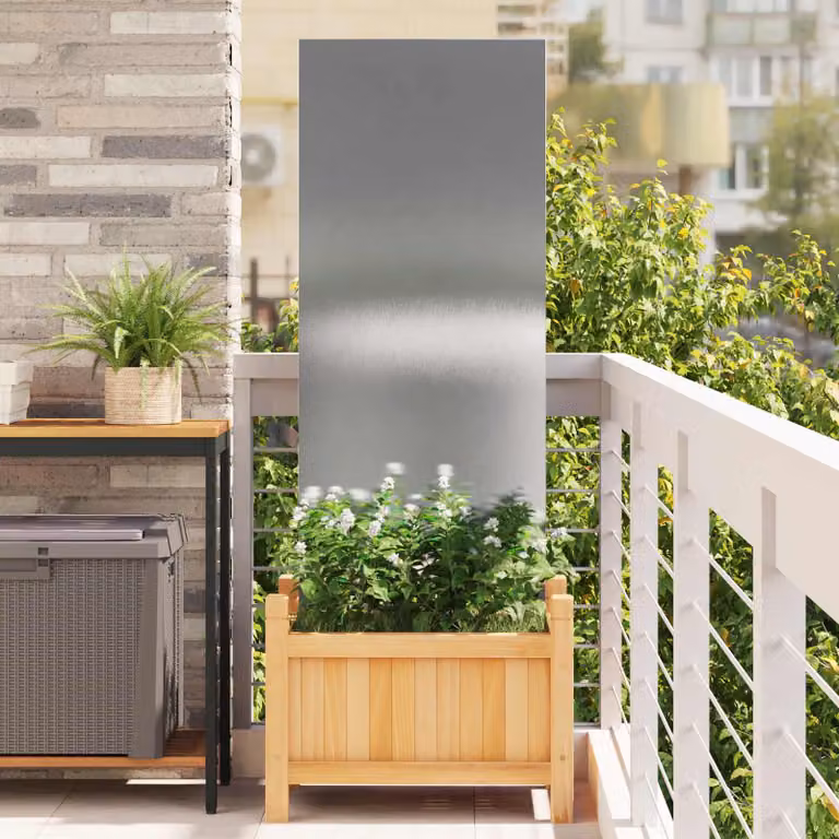 Paravento per privacy da giardino vidaXL in acciaio inossidabile argento L: 50 cm, H: 140 cm