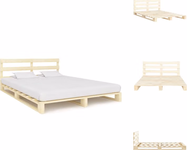 vidaXL Letto a pallet in pino massiccio 140×200 cm - Letti e strutture letto