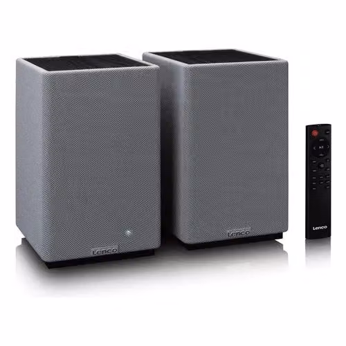 Coppia di casse attive Lenco SPB 240BKGY 2.0 da 40W nei colori Grey e Black – 2