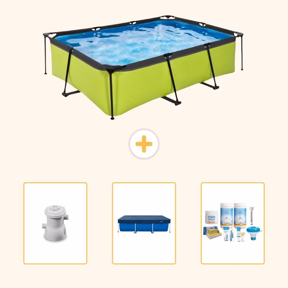 Piscina fuori terra rettangolare - 220x150x65 cm - 4 pezzi - Modello SCB63