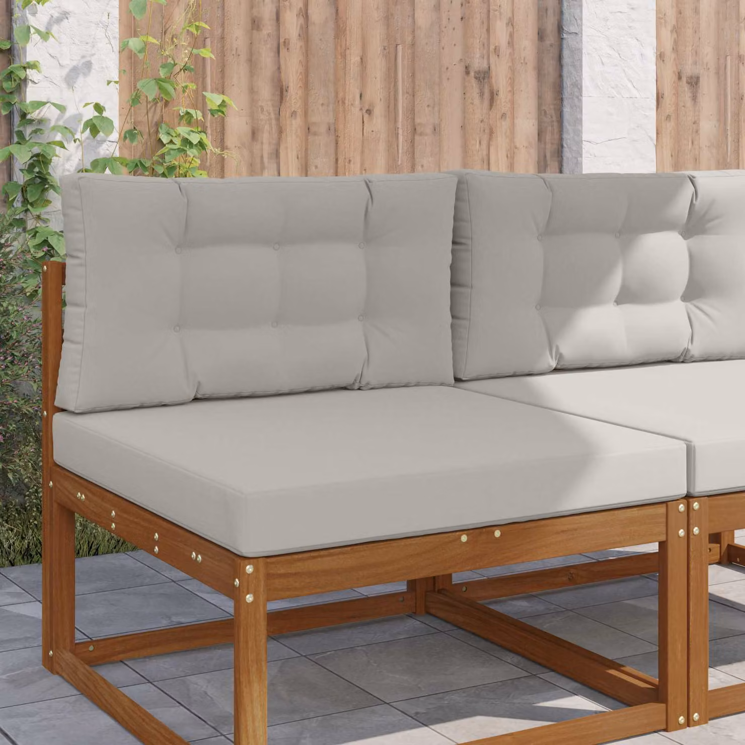 Cuscino quadrato per divano da esterno vidaXL in poliestere grigio 80 x 80 cm