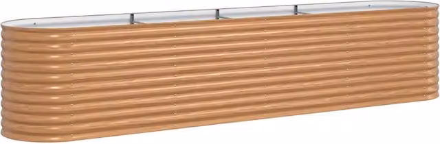 Fioriera rialzata minimalista da esterno resistente 400 x 80 x 81 cm in acciaio marrone 02_0058951