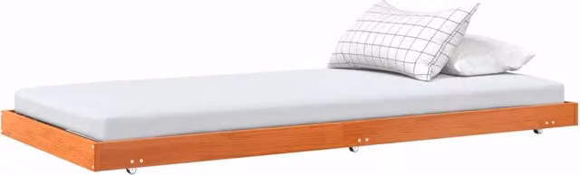 Letto singolo moderno in pino massello marrone cerato 90 x 190 cm