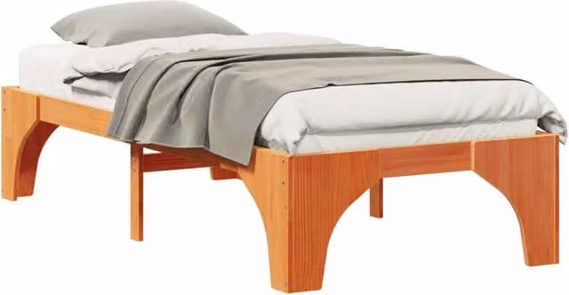Letto singolo per adulti in pino massello marrone L 80 cm x P 200 cm