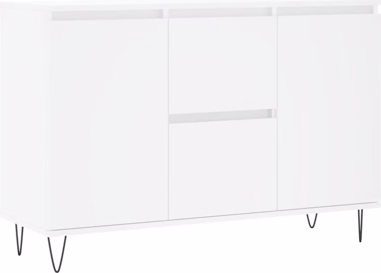 Credenza Bianca 101,5x35x70 cm in Legno Multistrato