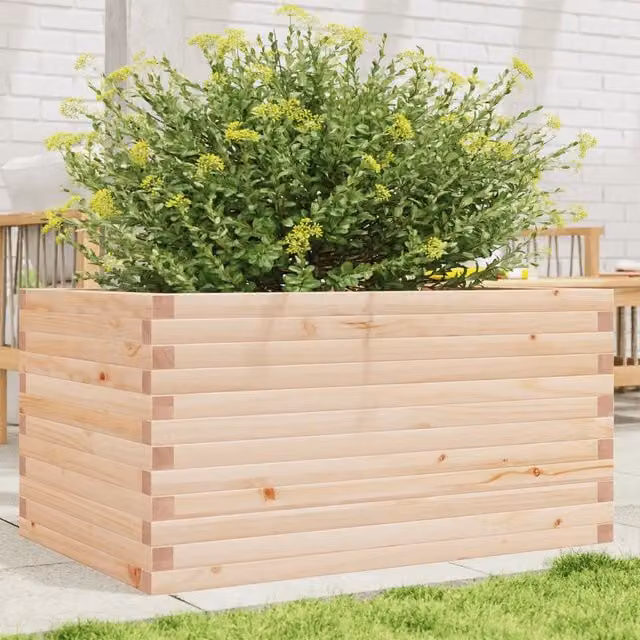 Fioriera da giardino vidaXL in legno marrone L: 90 cm, P: 60 cm, H: 46 cm