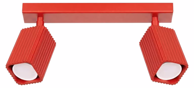 Plafoniera RAYO 2 rossa 2xGU10 10W alluminio 16,5x6x30cm Sollux Lighting