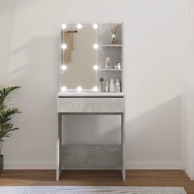 Comò da trucco elegante con specchio e spazio contenitivo