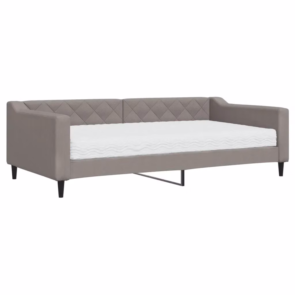 Divano Letto Moderno vidaXL in Tessuto con Materasso in Schiuma, Colore Grigio o Beige, L/P/H: 223 x 110 x 67 cm, Dimensioni Materasso: 100 x 200 cm – 2