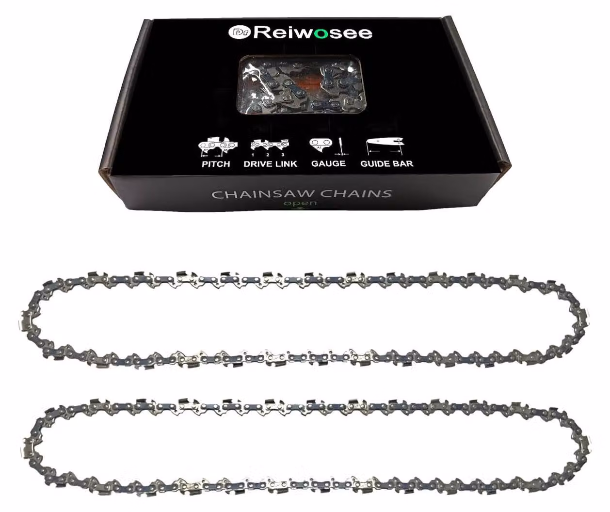 Catene per motosega da 16 pollici, 2 pezzi, 3/8", 56 occhielli