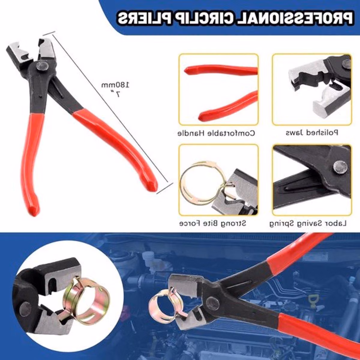 Set di 121 pezzi con 12 diverse misure di fascette per tubi del carburante e del vuoto, inclusa una pinza per fascette a scatto (Clic-R)