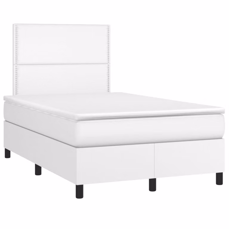Maison Exclusive - Letto boxspring con materasso bianco 120x190 cm in ecopelle