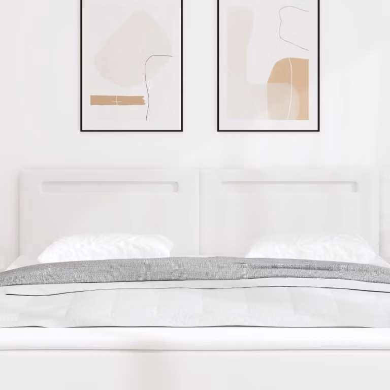 Testiera per letto con illuminazione LED vidaXL in pelle sintetica bianca, larghezza: 180 cm
