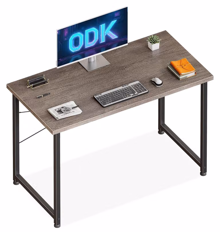 Scrivania per computer, dimensioni 100x48 cm, grigia, adatta per computer, ideale per l'ufficio