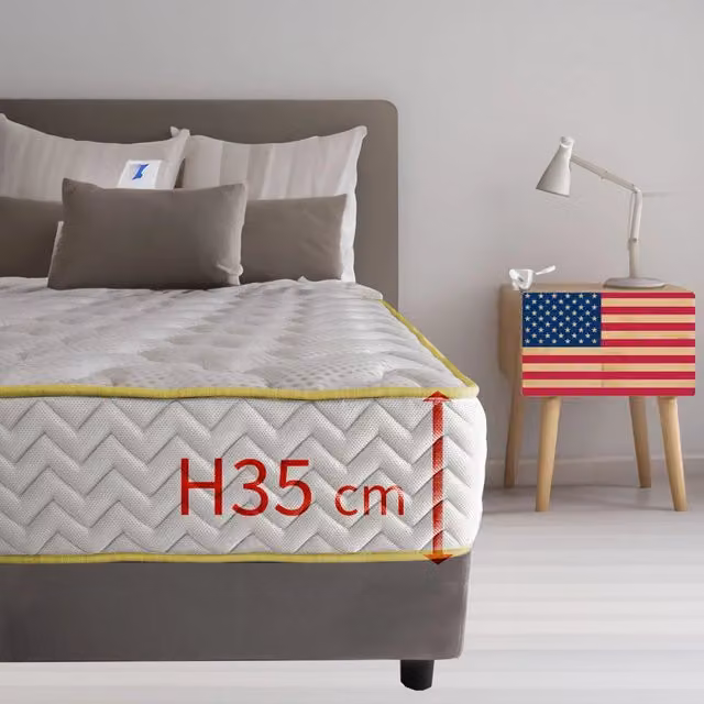 Materasso Memory Foam Comfy Line Boston35 Bianco, Semirigido con Regolazione della Temperatura, L/P/H: 195 x 80 x 35 cm