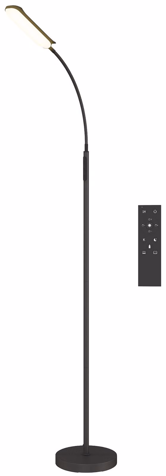 Lampada da terra a LED HOMCOM, dimmerabile, con telecomando e comando touch