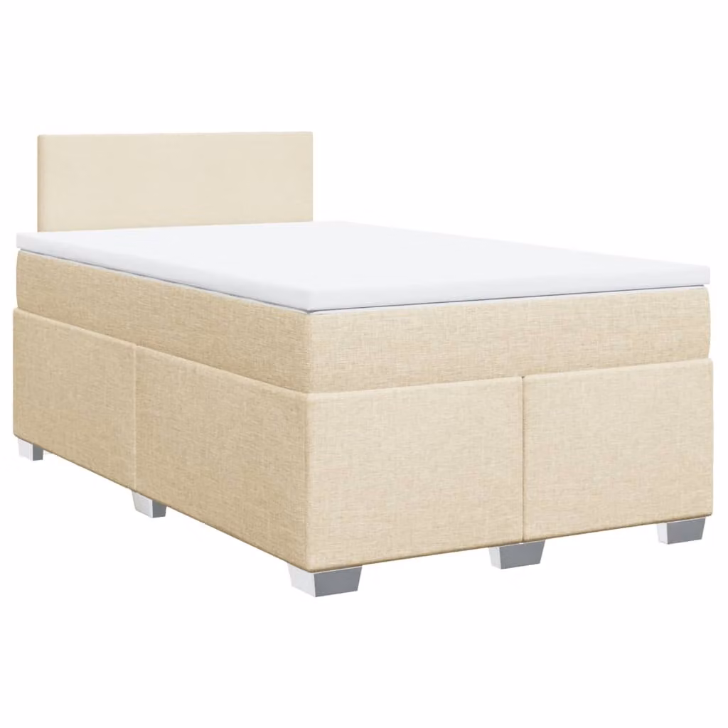 Giroletto a Molle con Materasso Crema 120x200 cm in Tessuto