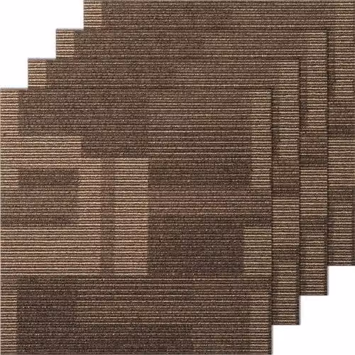 Tappeto a quadretti riutilizzabile VEVOR marrone, piastrelle morbide per camera da letto e soggiorno, 61 x 61 cm