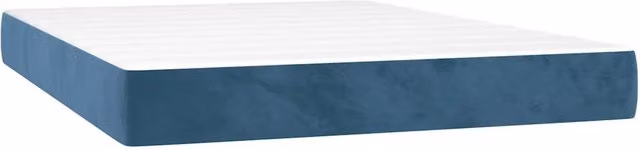Materasso a Molle Insacchettate Rigidit¨¤ Media Blu Scuro 140x210x20 cm in Velluto