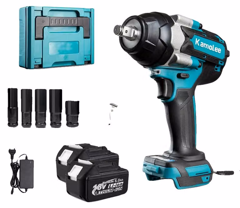 Avvitatore a impulsi, motore brushless, elevata coppia, 2 batterie da 6,0 Ah, conformità UE