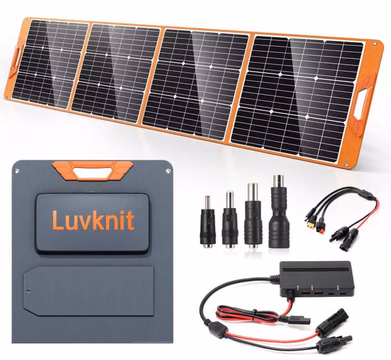 Pannello solare portatile da 200 W - Pieghevole - 18 Volt - Impermeabile - Ideale per campeggio e laptop