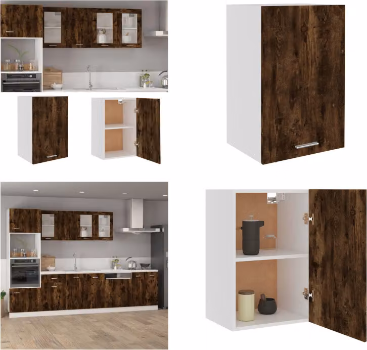 vidaXL Armadio a muro in rovere affumicato 39,5x31x60 cm Materiale legno - Armadio a muro - Armadio a muro - Armadio cucina - Armadio a muro