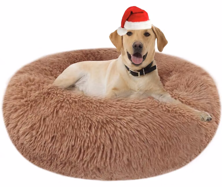 Solidchoice - Cuccia a forma di ciambella per cani, con morbido peluche, disponibile in diverse misure