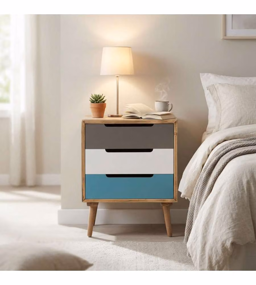 Cosma Cassettiera Adelaide con 3 Cassetti in Legno Marrone L: 45,5 cm, P: 35,5 cm, H: 57,5 cm