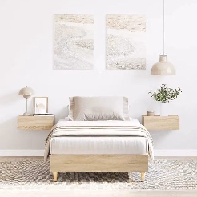 Giroletto senza materasso vidaXL in legno e MDF, colore marrone e beige, L/P/H: 190 x 90 x 25 cm