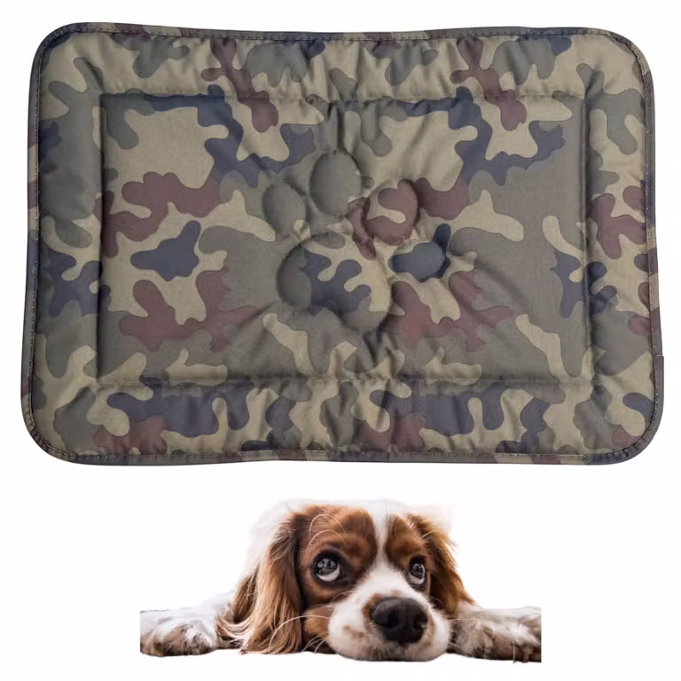Tappeto per cani DOTTY con motivo a zampa - mimetico - misura S (60×45 cm) - robusto, impermeabile e antiscivolo per cani di piccola taglia