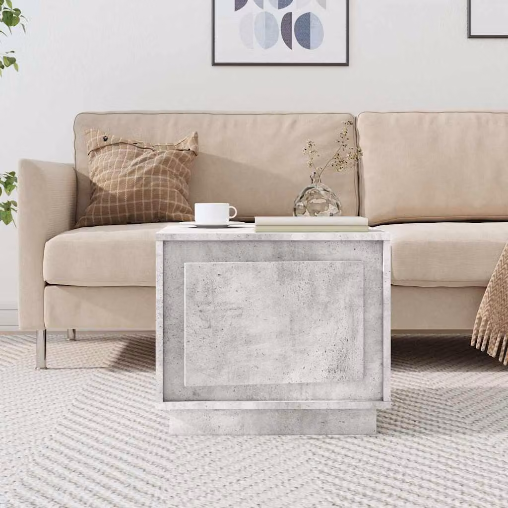 vidaXL Tavolino da Salotto Moderno Grigio in Legno e Composito L: 51 cm, P: 50 cm, H: 44 cm