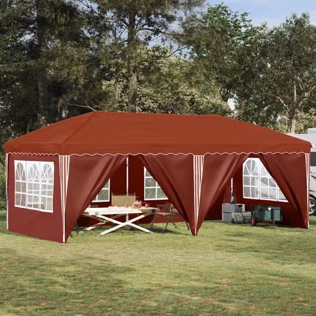 Tenda per feste a pop-up-Gazebo 575 x 288 x 245 cm Terracotta