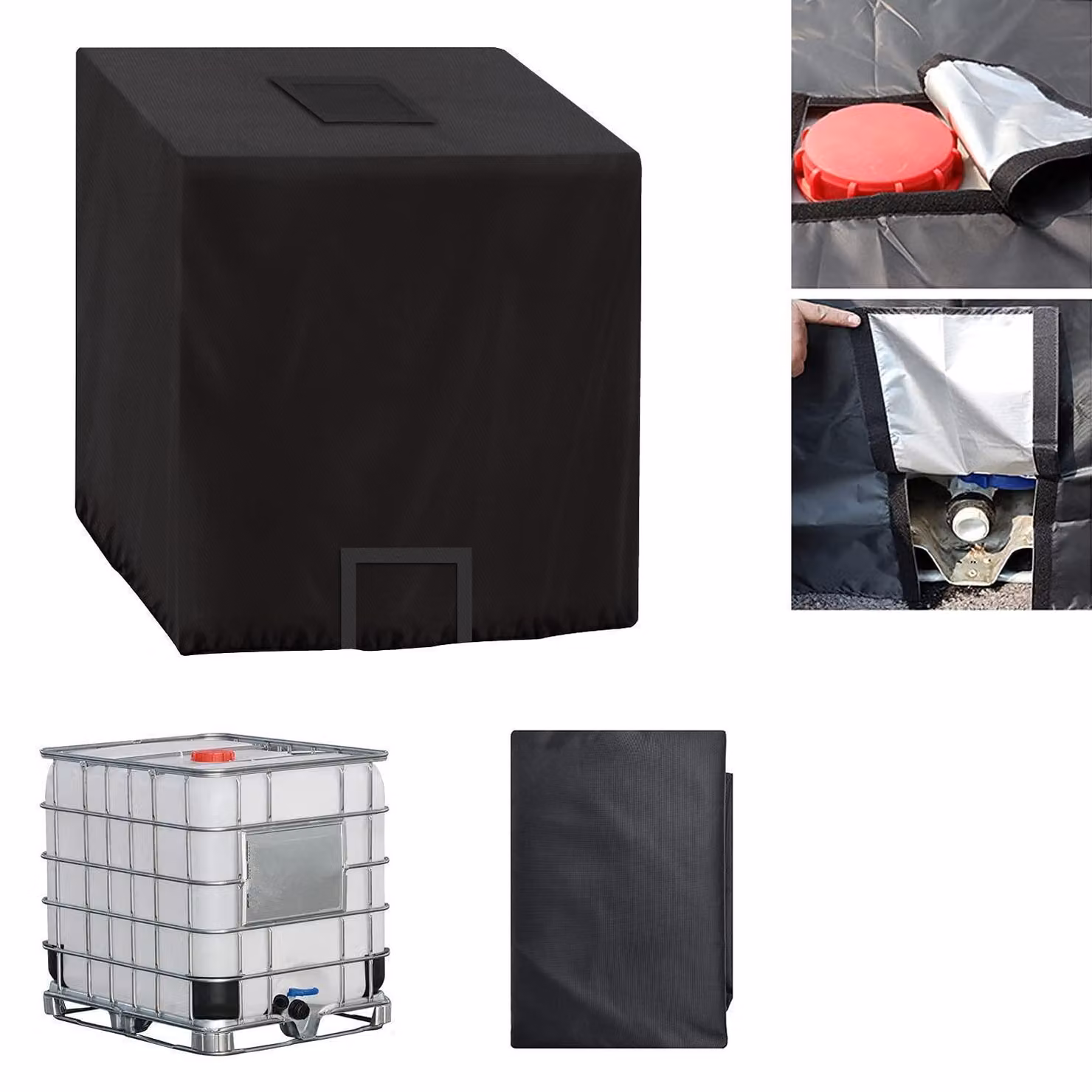 Copertura per serbatoio IBC da 1000 litri, dimensioni 120x100x116 cm, realizzata in tessuto 420D, impermeabile, anti-UV e antipolvere