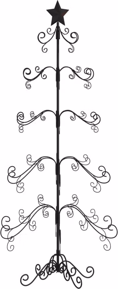 Albero di Natale Decorativo in Metallo Nero 150 cm