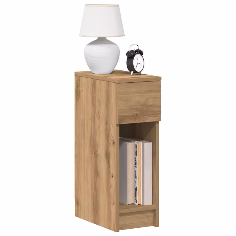Set di 2 comodini con cassetto vidaXL in stile moderno, colore marrone opaco, L 20 cm x P 36 cm x H 60 cm