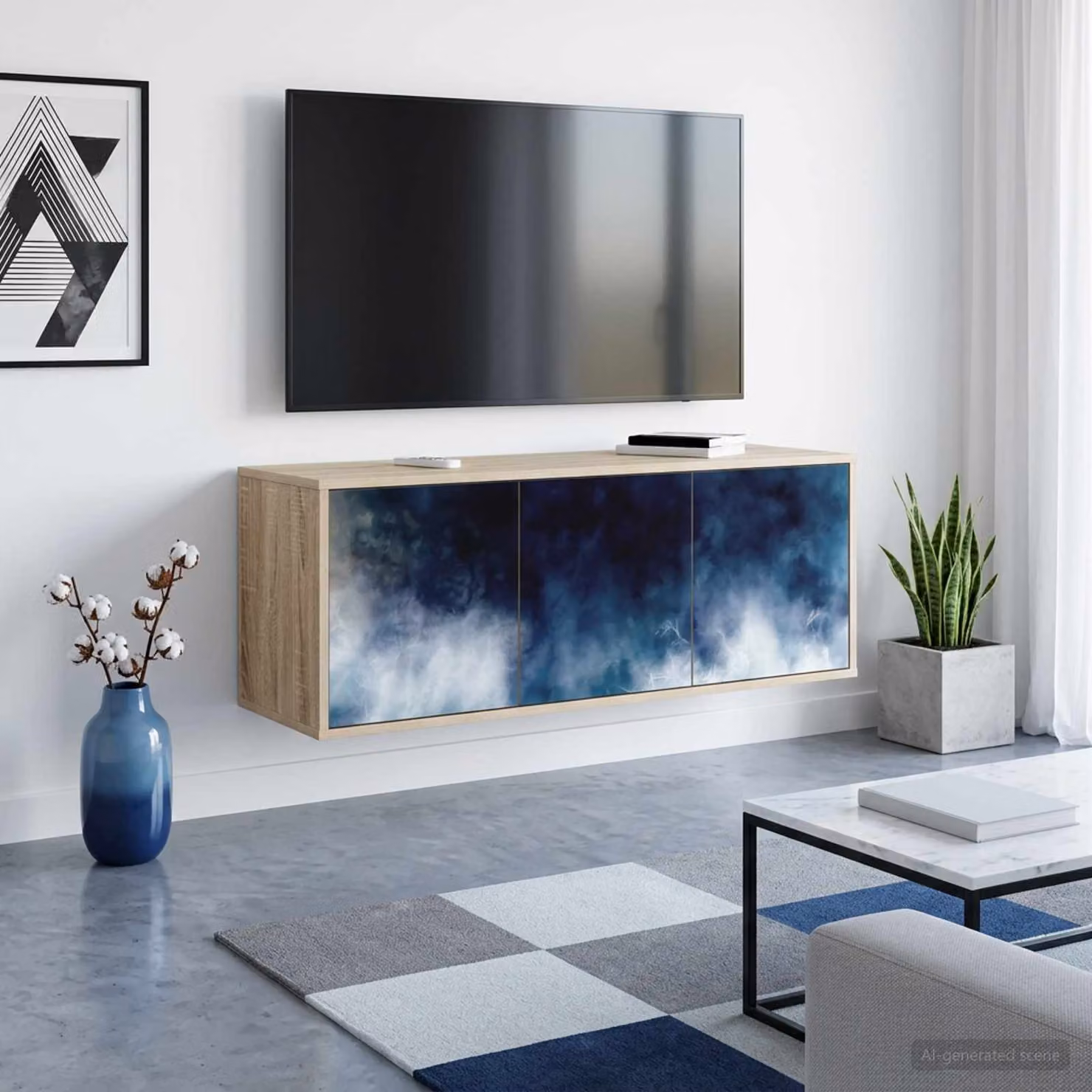 Mobile TV da parete vidaXL RAALTE in Rovere Sonoma, L 102 x P 33 x H 40 cm